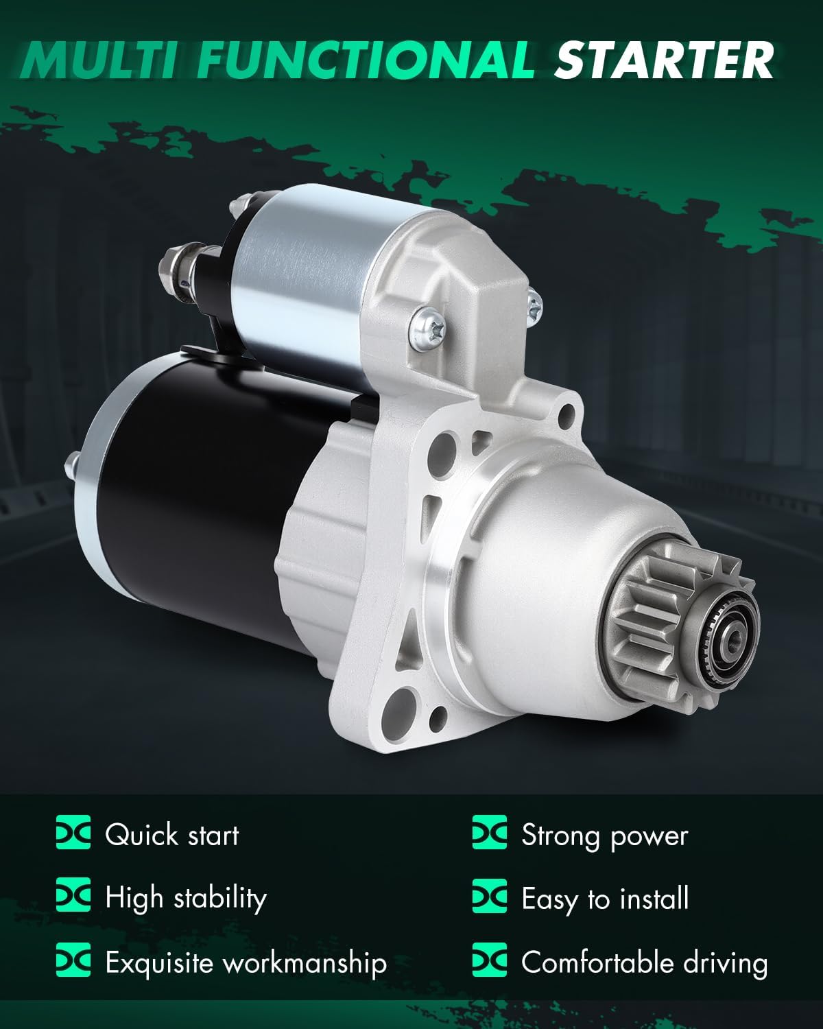 SCITOO Starter Motor fit for Nissan for Altima 2.5L 2013-2018,for Nissan for Rogue 2.5L 2014-2018 Replacement Starter 19163