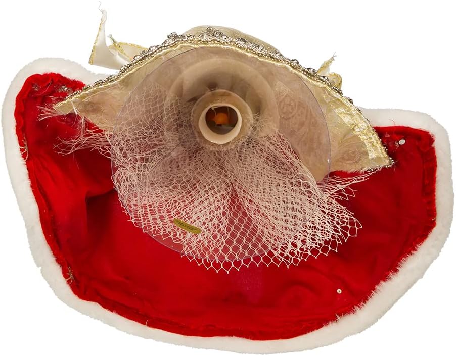 10-Inch Regal Red and White Angel Resin Tree Topper