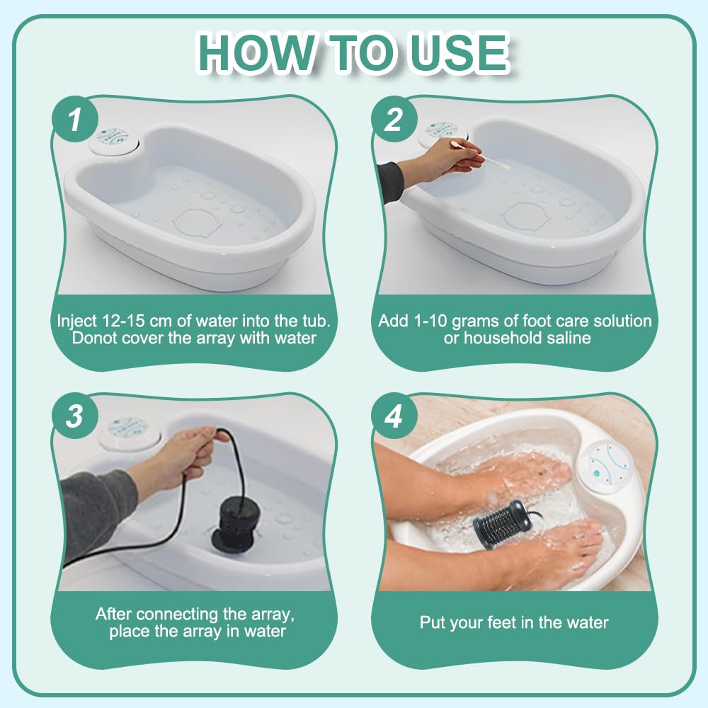 Bain de Pieds Ionique Détox, Ionic Foot Cleanse Ion Detox Machine, Bain de Pieds électrolytique détoxifiant, kit de bassin Ionique Foot Spa Detox, système de bain de pied ionique (bac non inclus)