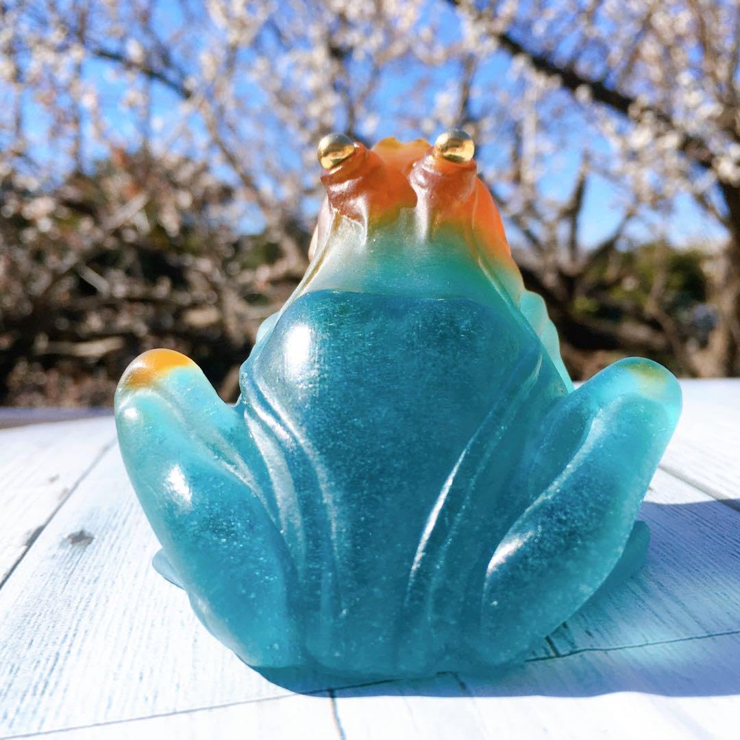 Amazon.co.jp: ドームフランス カエル 置物 クリスタル 水晶 浄化 