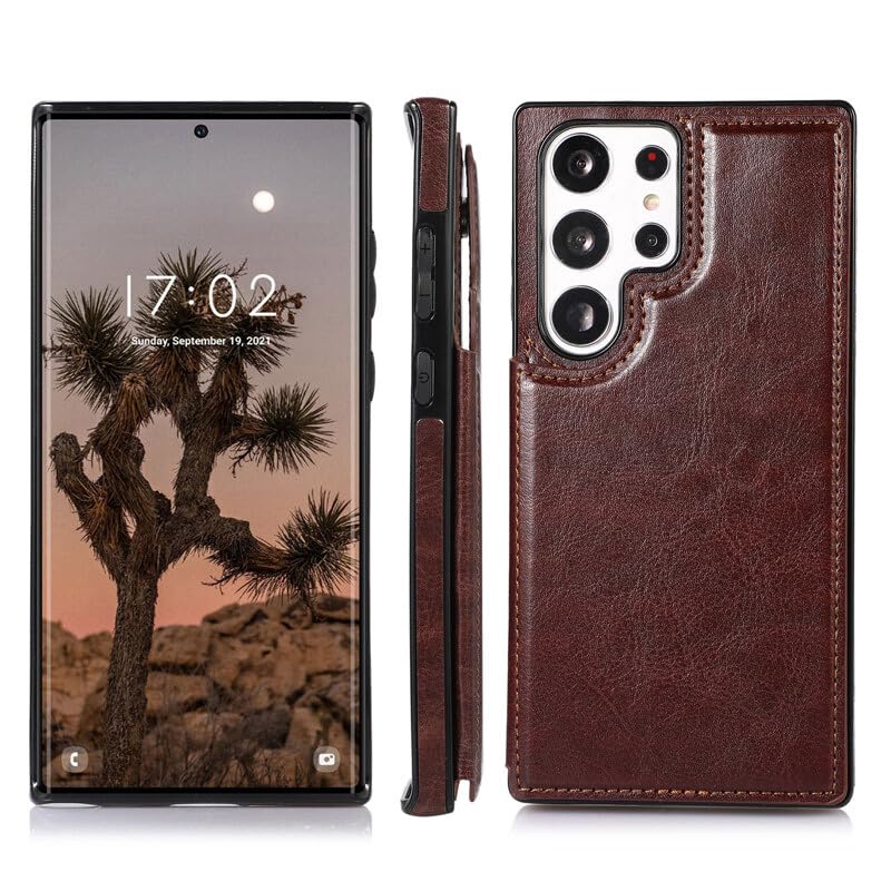 Protection cuir Galaxy S20 Plus marron idéale pour sécuriser votre écran lors de vos déplacements