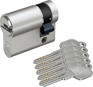 BASI | V55 Profil-Halbzylinder 10/30 mm | Zylinderschloss mit 5 Wendeschlüssel und Codekarte | Bohrmuldenschlüssel | Pickingschutz & Anbohrschutz | Verschiedenschließend