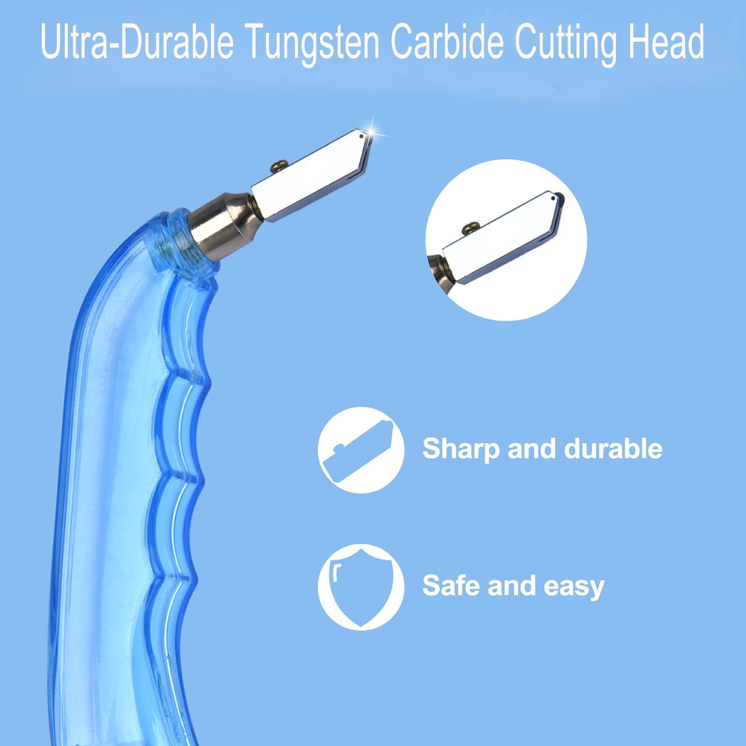 Pistol Grip Oil Feed Glass Cutter 2 Pack - Professional Glass Cutting Tool with Tungsten Cutter Heads and Oil Dripper, for 1-6mm Thick Stained Glass and Mirrors