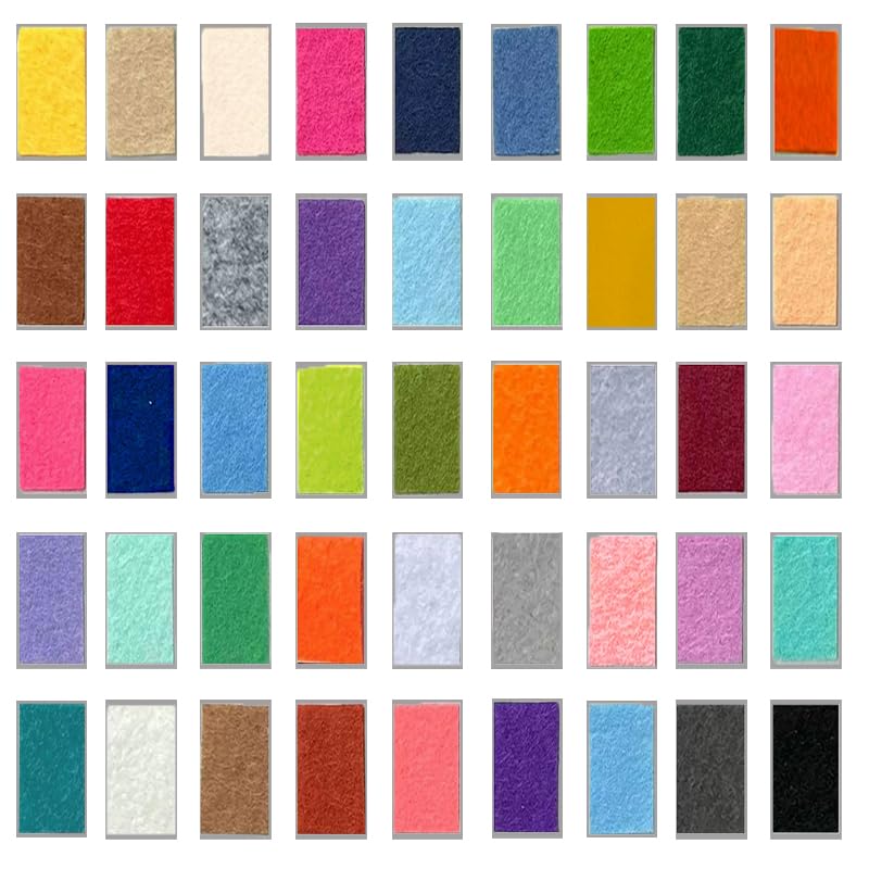 Filc, 45 kolorów, arkusze filcu o grubości 3 mm do szycia i rękodzieła, dekoracje świąteczne z włókniny filcowej(Size:45 pieces/105 * 50cm（41.34 * 41.69in）)