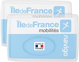 Idée pro mobilité Transparent card cover with easy ejection and secure hold – compatible with Navigo, Blue Cards, School Cards and More – Made in France, Transparent/Green, Minimalist