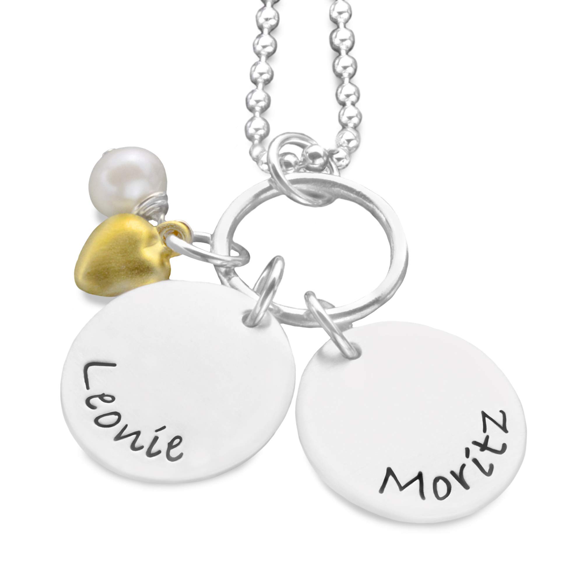 Namenskette Gravur 2 Namen Freundschaftskette VEREINT GOLD 925 Silber Kette mit Namen Partnerschmuck Familienkette Partnerkette