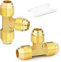 Vista 12 de GASHER 10 piezas de conector de tubo con abocinamiento SAE de latón, conector de tuerca de 1/2 pulgada para aire acondicionado, extensión de cobre