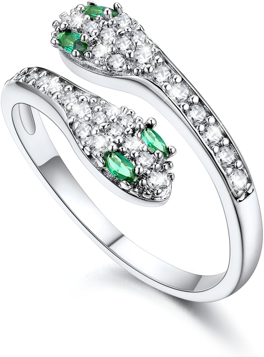 Statement Rings for Women,Adjustable Leaf/Octopus/Snake Rings,Dainty Cocktail Party Jewelry