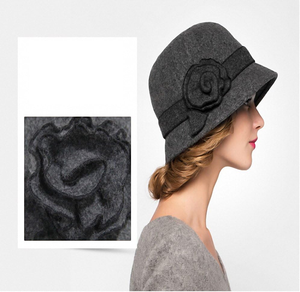 Maitose™ Women's Wool Felt Flowers Church Bowler Hats - Image 7