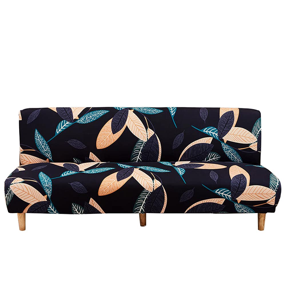 Wjhdwyd A2 2 Seater Armless Sofa Bed Cover Click-Clack Sofa Cover Without Elastic Sofa Cover Without Armrests With Print(,M)