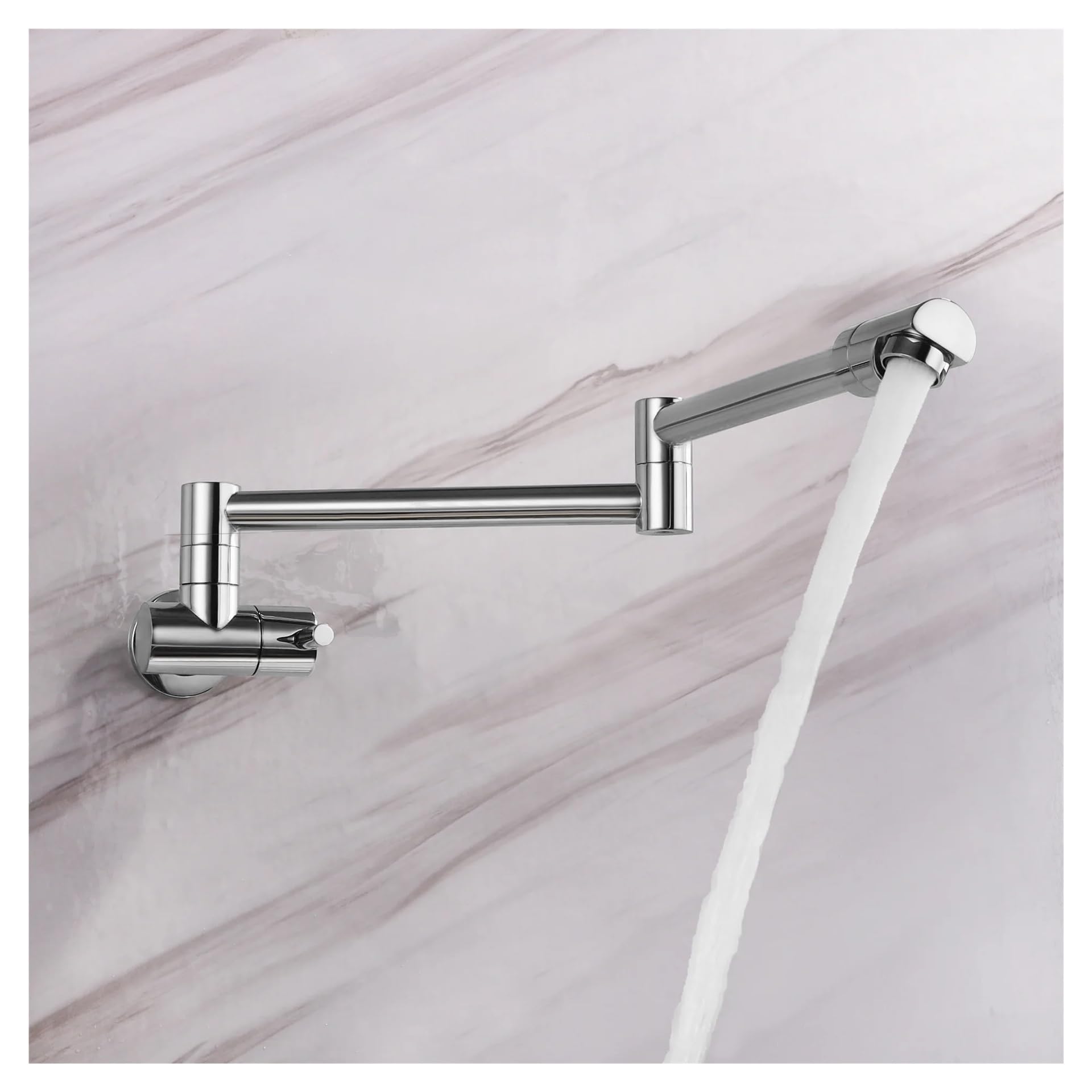 Robinet cuisine pliante mural tout en cuivre mitigeur pot filler rotatif