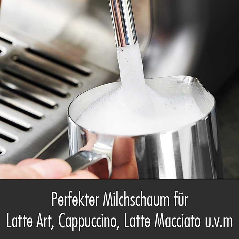 Close-up of the bean hopper with grind settings