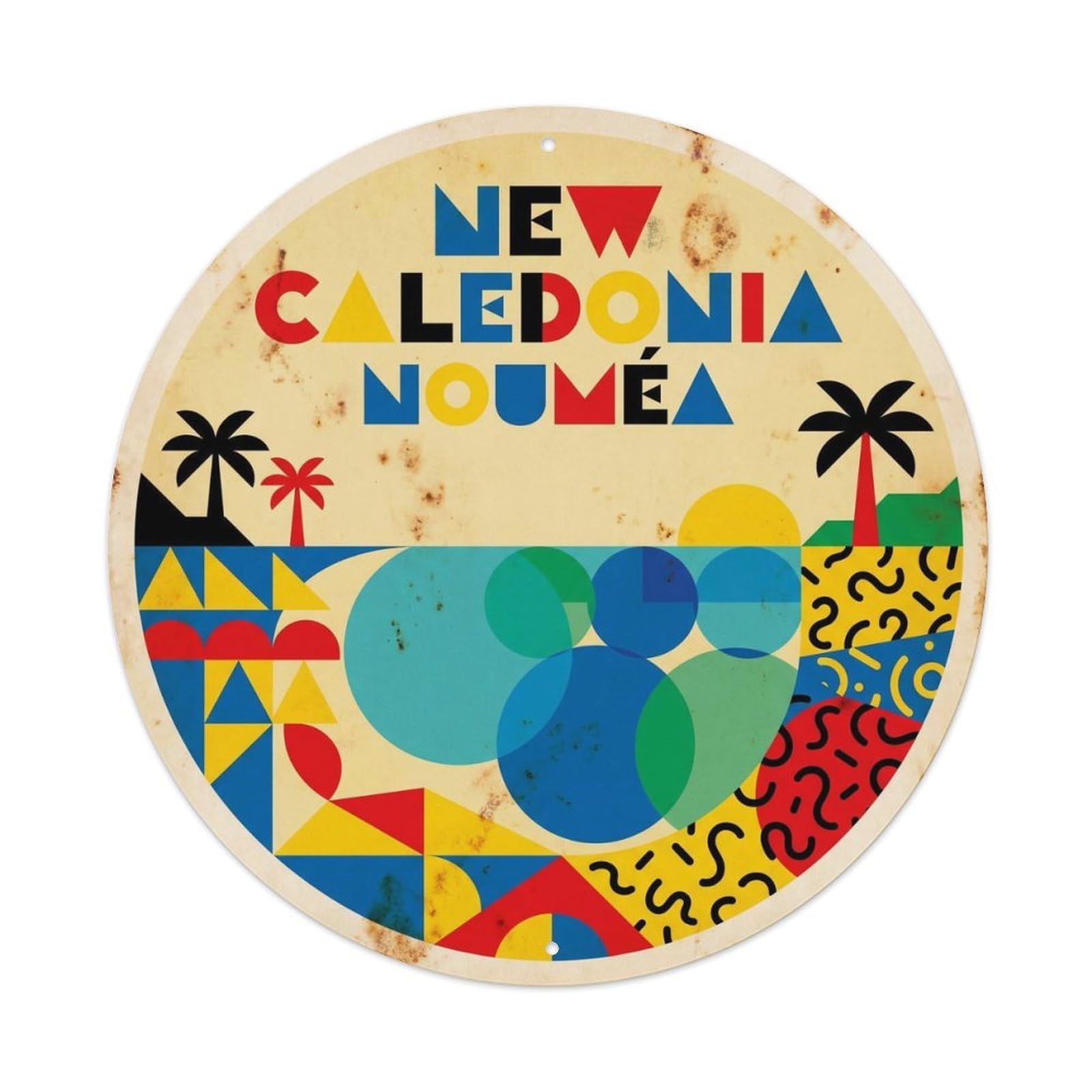 New Caledonia Noumea Lagoon Travel Mid Century Metal Tin Sign