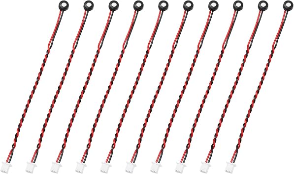MECCANIXITY 10 Pcs Electret Microphone Condenser Pickup, 4mm Dia Mini MIC Electret Condenser with 80mm Wire Leads 58dB for Audio, Black
