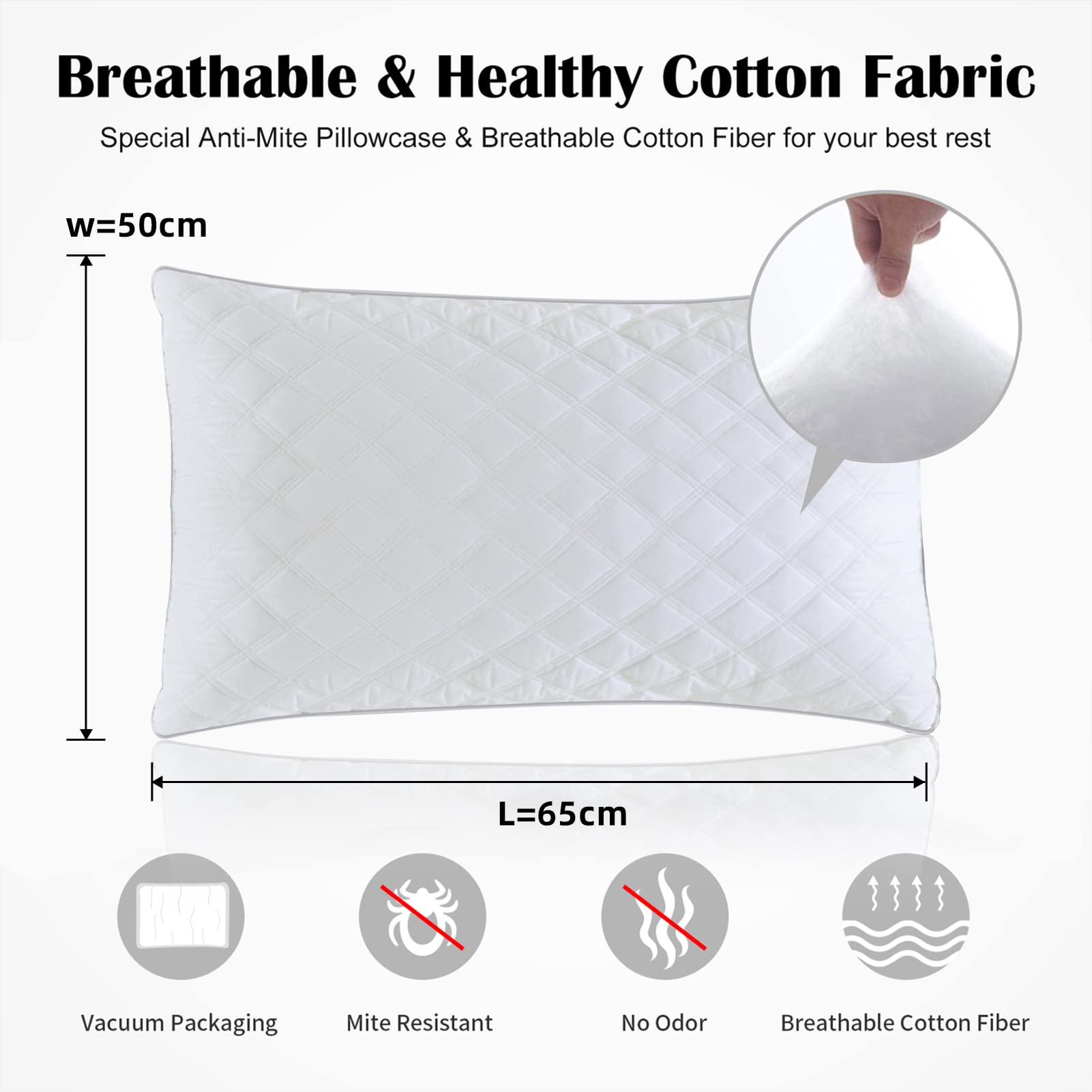 Kissenfüllung Aus Hohlfaser – Superweich & Flauschig, Antiallergen (2/4/6 Stück, 50x70 Cm)