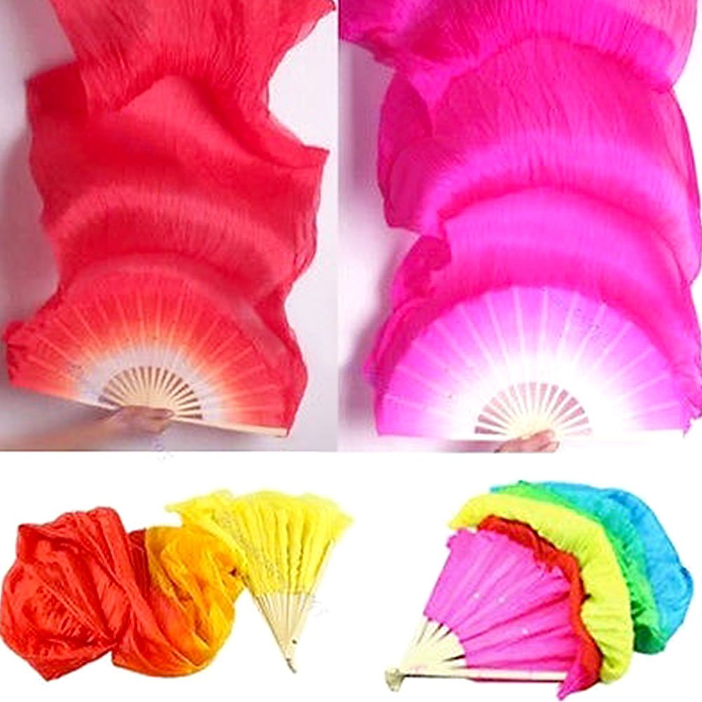 Paire D'éventails De Danse Orientale Noir Violet Jaune Rose - 25,90