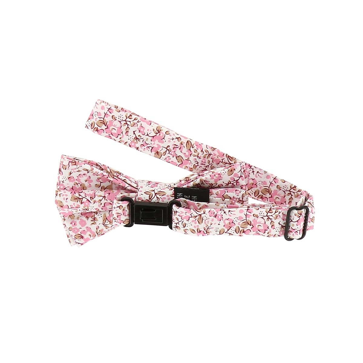 Krawatte Slim Schleife für Jungen, Altrosa und Weiß – Schleife für Kinder, rosa antik mit Blumen – Hochzeit Champeter – Brautjungfer Taufe, Blumenmotiv Krawatten