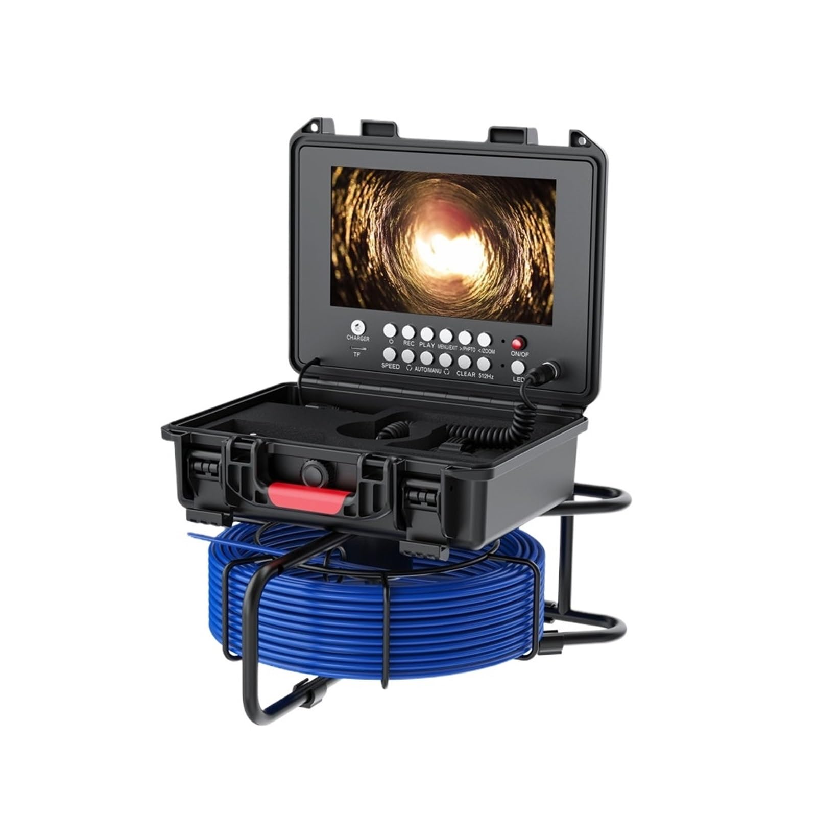 YNIYUJKL Drain Inspection Camera 9 Inch Dvr Pipe Inspection Camera With 512Hz Locator 23Mm Sewer Endoscope Camera With Meter Counter Self-Leveling,One Color-50m