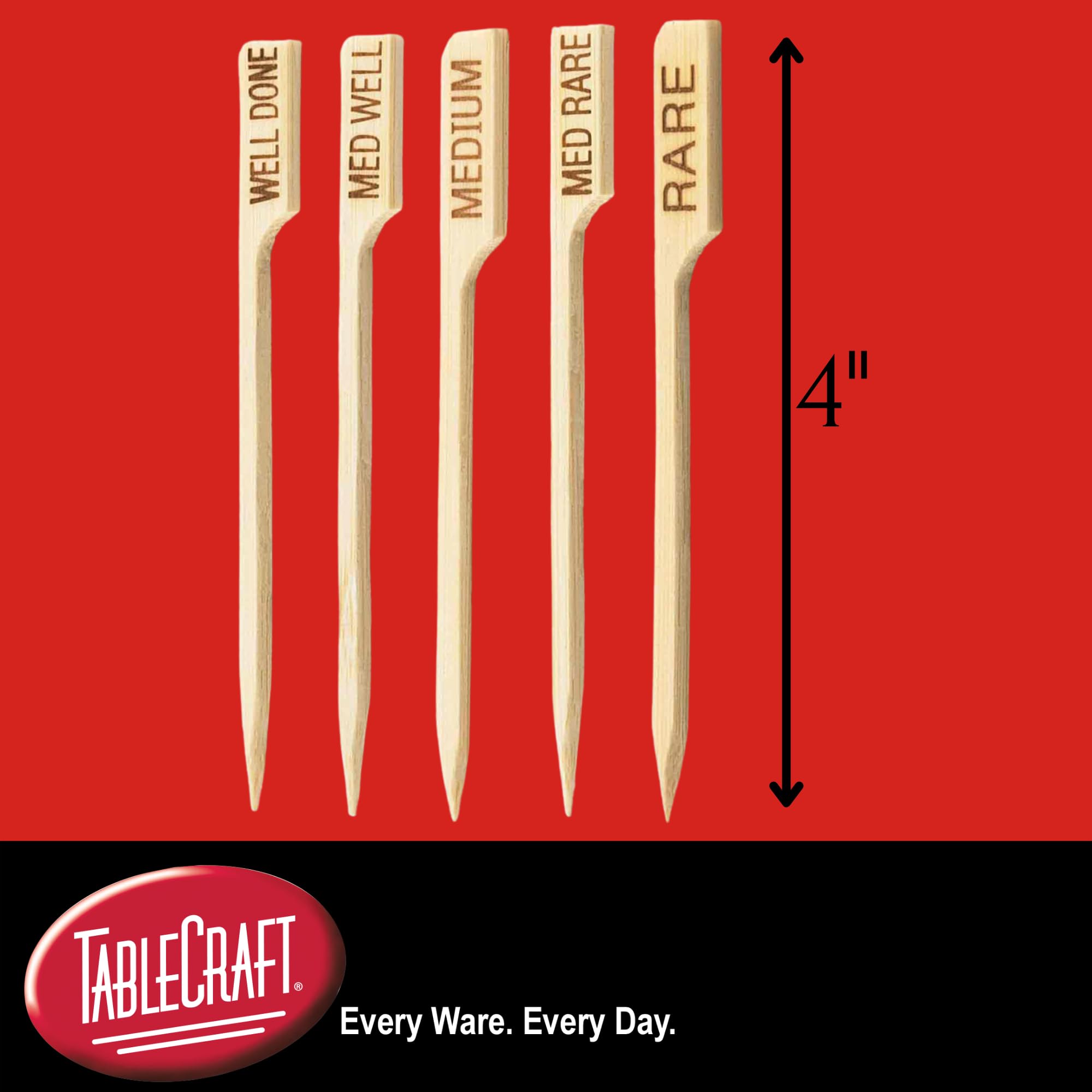 Amazon.com: TableCraft H1028 Steak Markers, Bamboo Wood Meat Picks