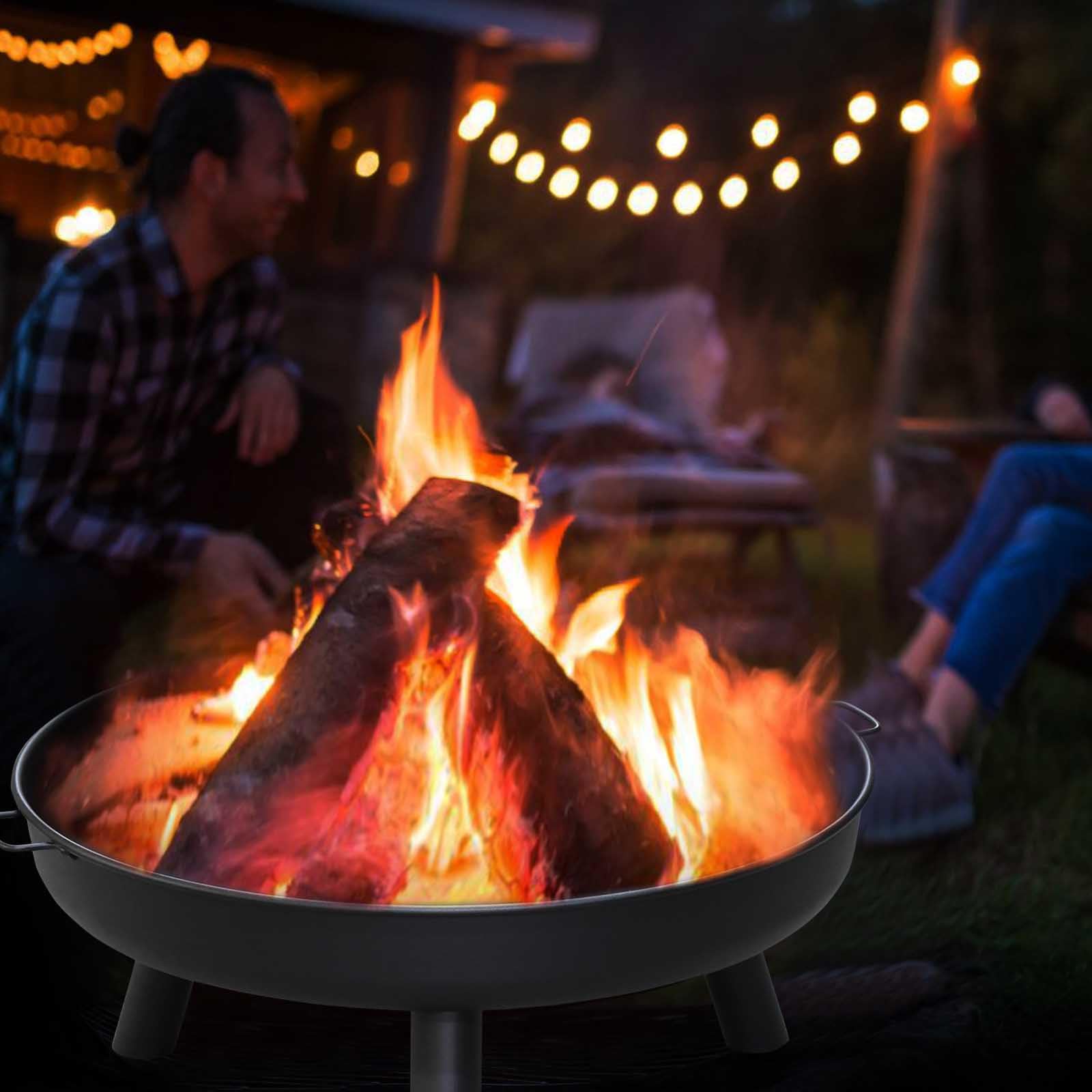 Brasero de 75 cm de diámetro, para exterior, con asas, brasero para balcón, patio, prado, bosque, chimenea, terraza, camping
