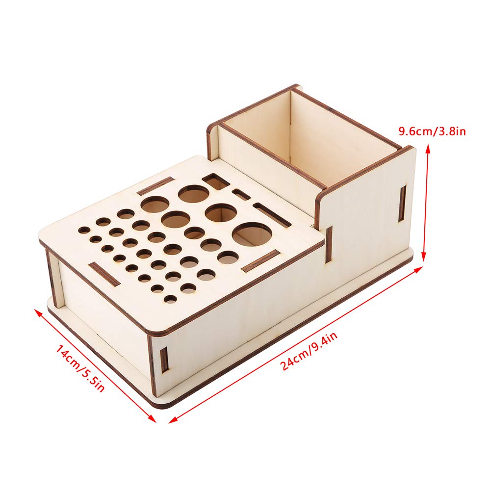 Portautensili In Legno Per Lavorazione Pelle - 32 Fori, Design Compatto Per Punzoni E Attrezzi - Foto 9