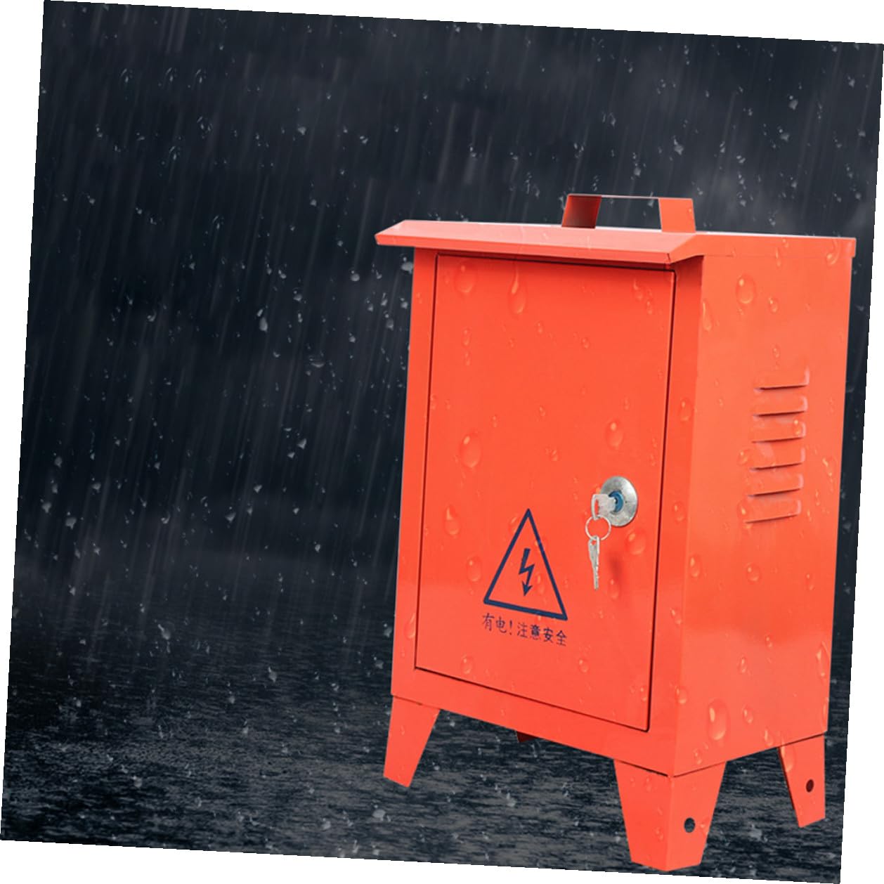 SAFIGLE Outdoor Weatherproof Circuit Breaker Box with Handle, Portable Distribution Protection Box 250x300x180mm for Construction Site Electrical Panel Enclosure
