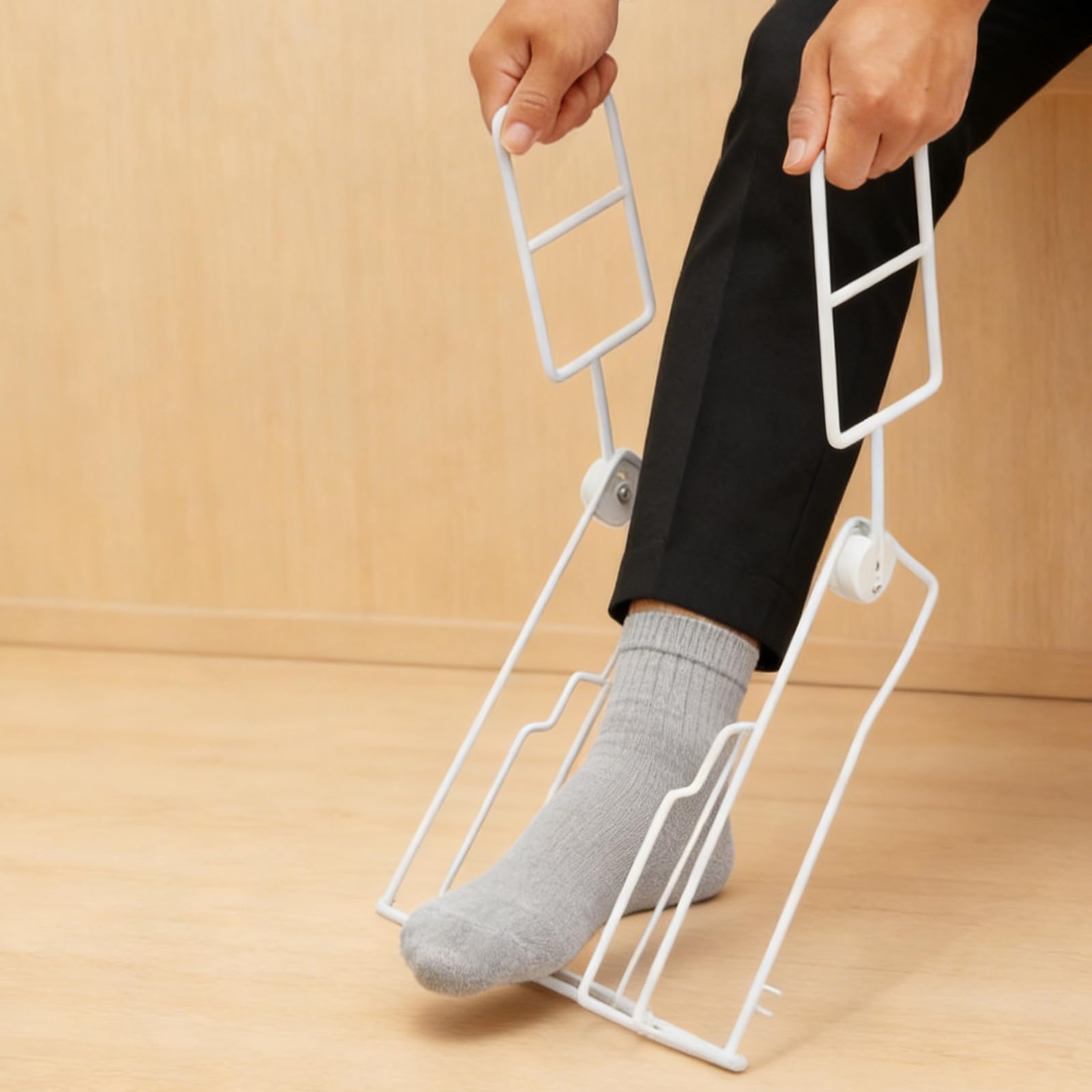 Enfile Bas de Contention, Enfile Chaussettes avc Gants, Enfile Chaussettes de Contention, Poignées en Mousse Confortable, Enfile-Chaussettes pour patients postopératoires et personnes âgées