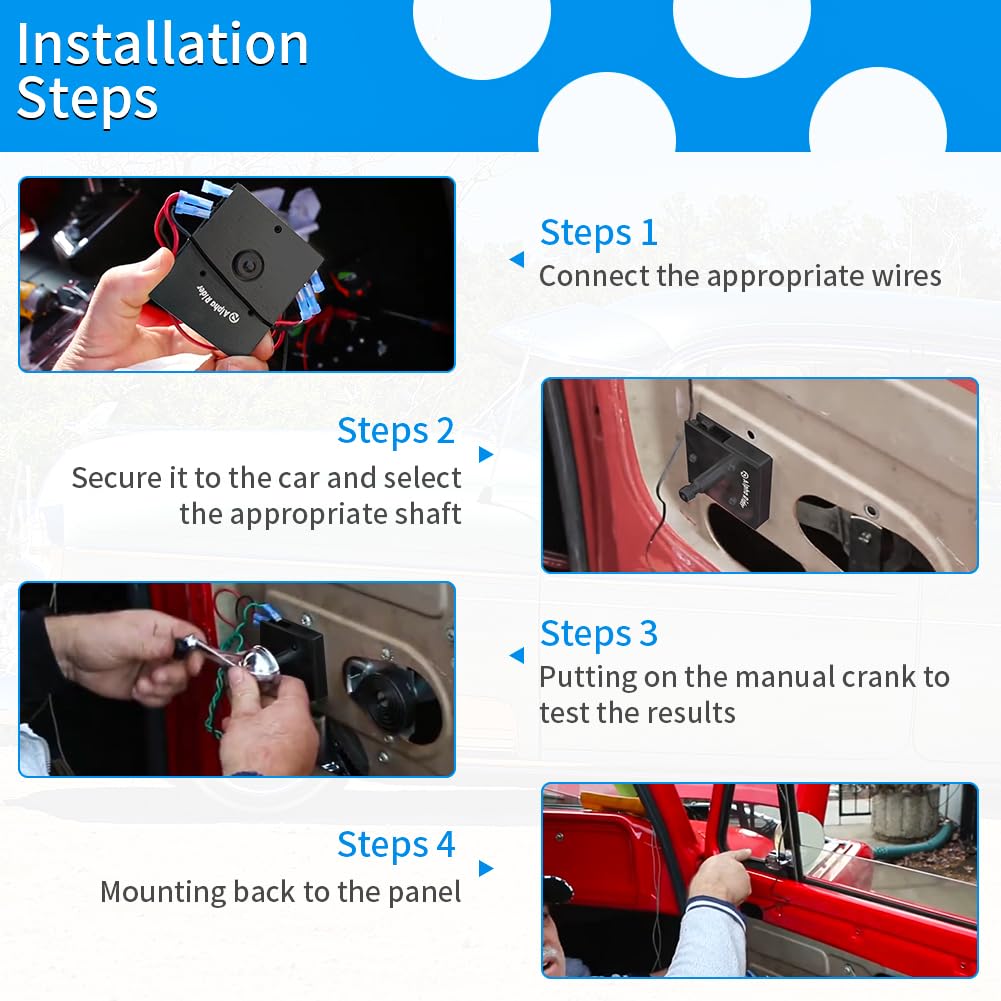 AUTOVIC Window Switch Kit 5 Shaft Styles Billet Aluminium for Many Early Vehicles Power Window Crank Switch