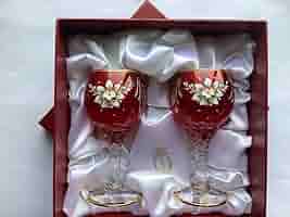 Amazon.co.jp: Galleria San Marco Italian Murano Pair Wine