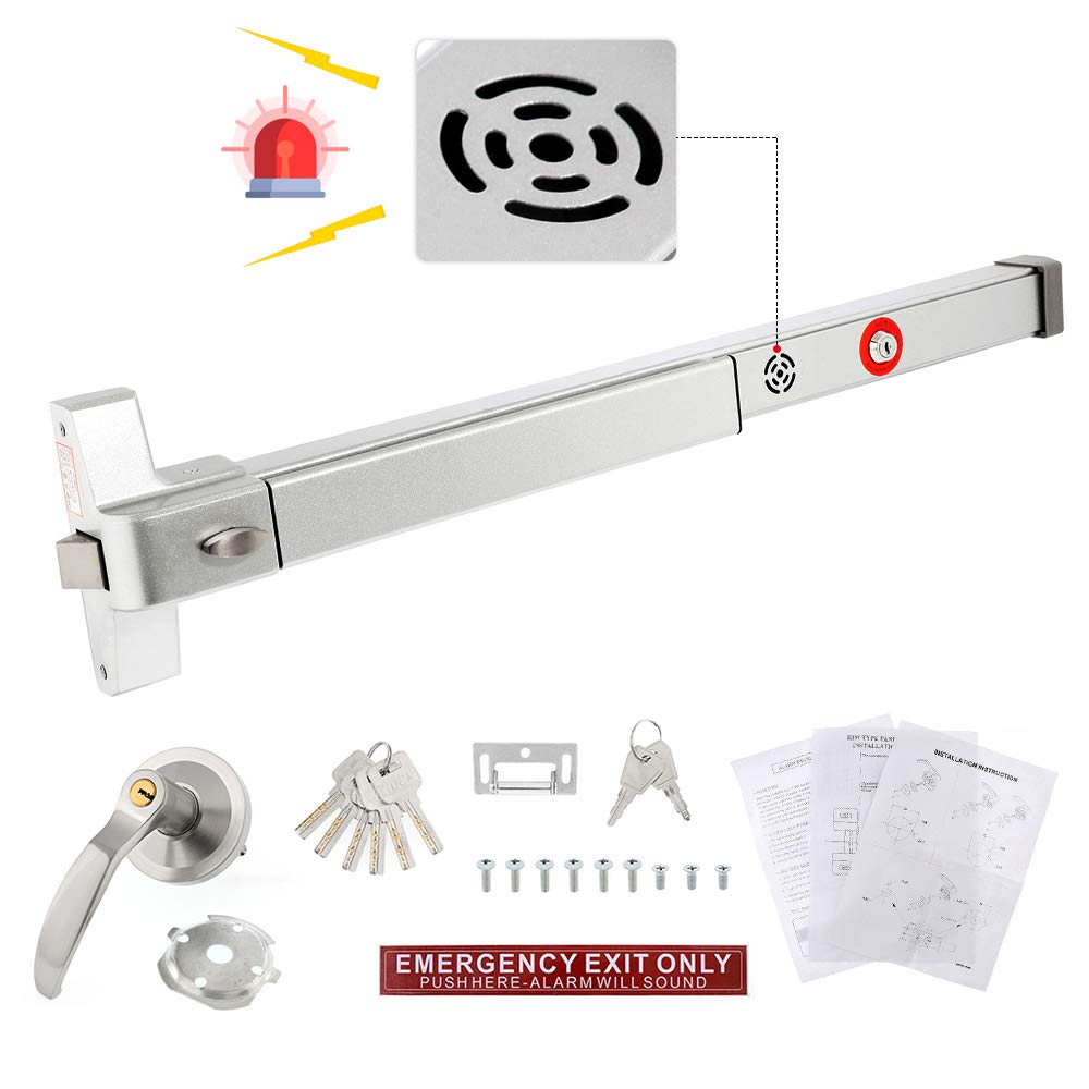 BEAMNOVA Panic Bar with Alarm for Exit Doors with Keyed Entry