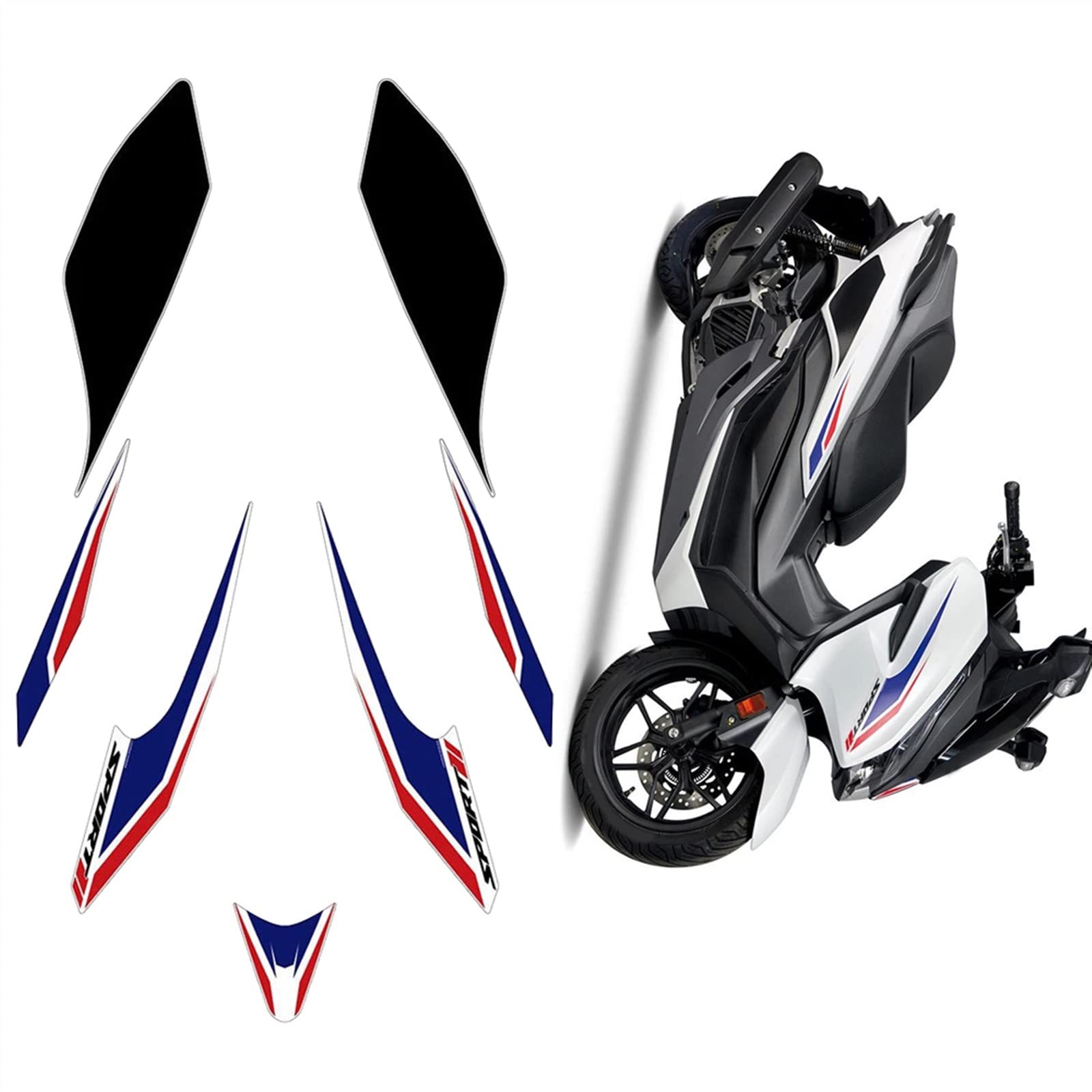 Körperschutz Aufkleber Motorrad Dekoration Reflektierende Aufkleber Modifizierte Optik Folie Für Honda Forza 125 300 (Color : 1 UK)