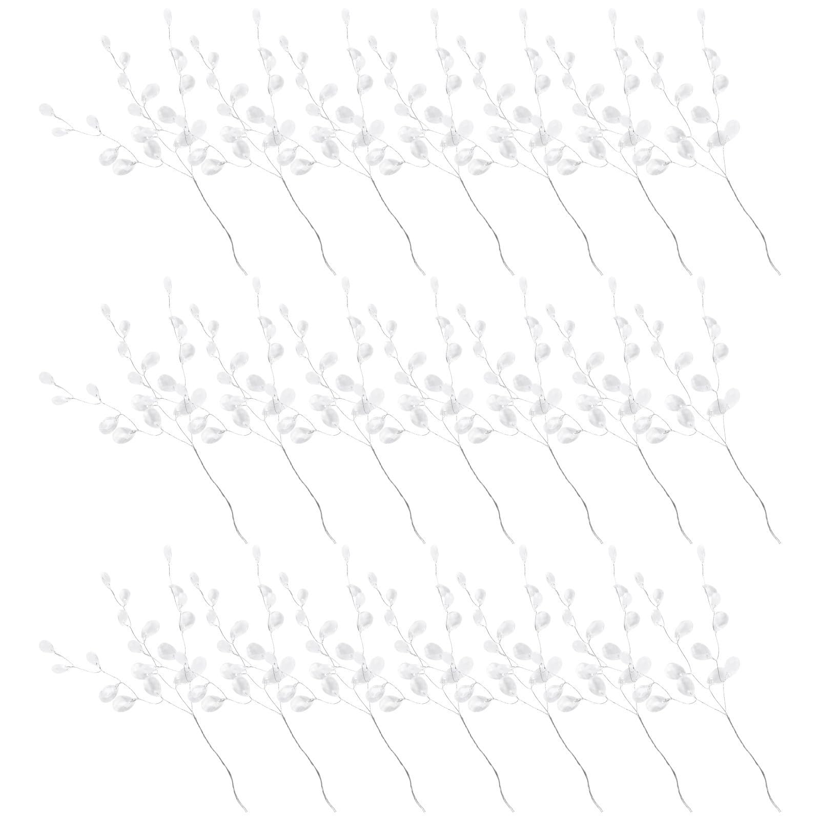 Gotas de acrílico blanco para manualidades y ramos de boda elegantes, 50 tallos