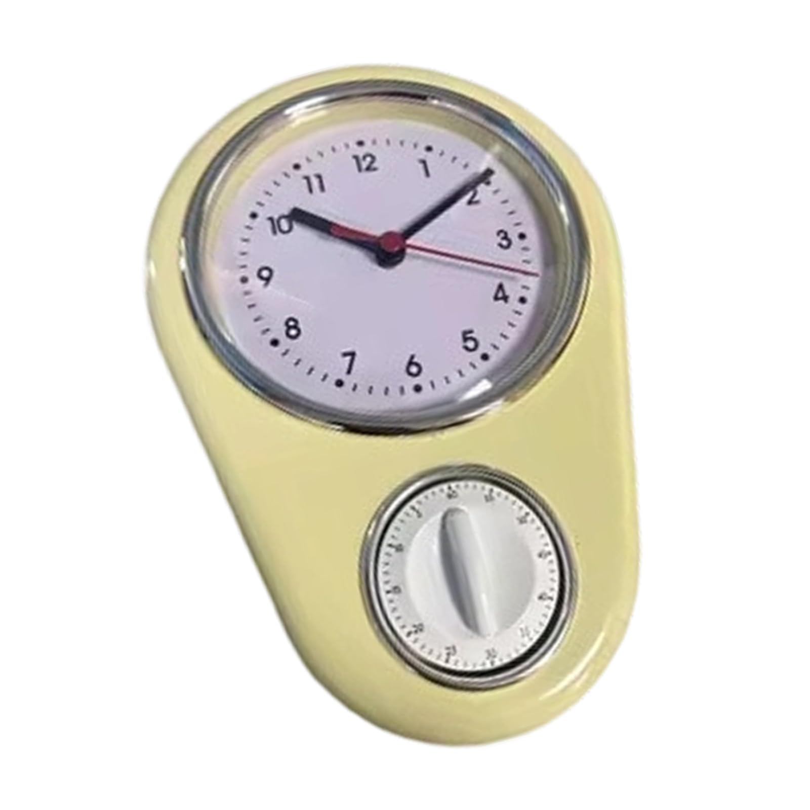 Kalttoy Yellow Minimalists Design Quartzs Quiet Wall Clock Hanging Kitchen Timer Battery Operated For Apartments And Dorms Kitchen Countdown Timer Quartzs Clock