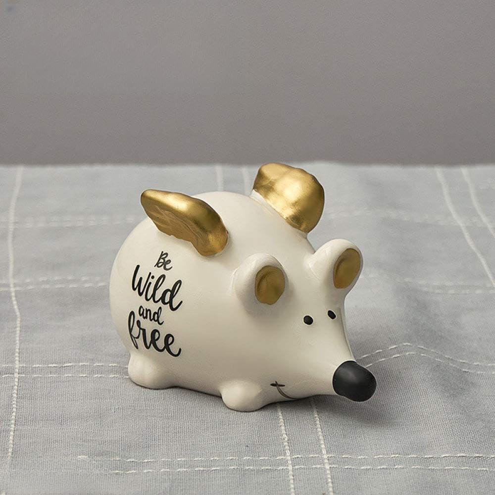 Petite statue de souris en céramique : le cadeau de collection idéal pour les couples et la famille
