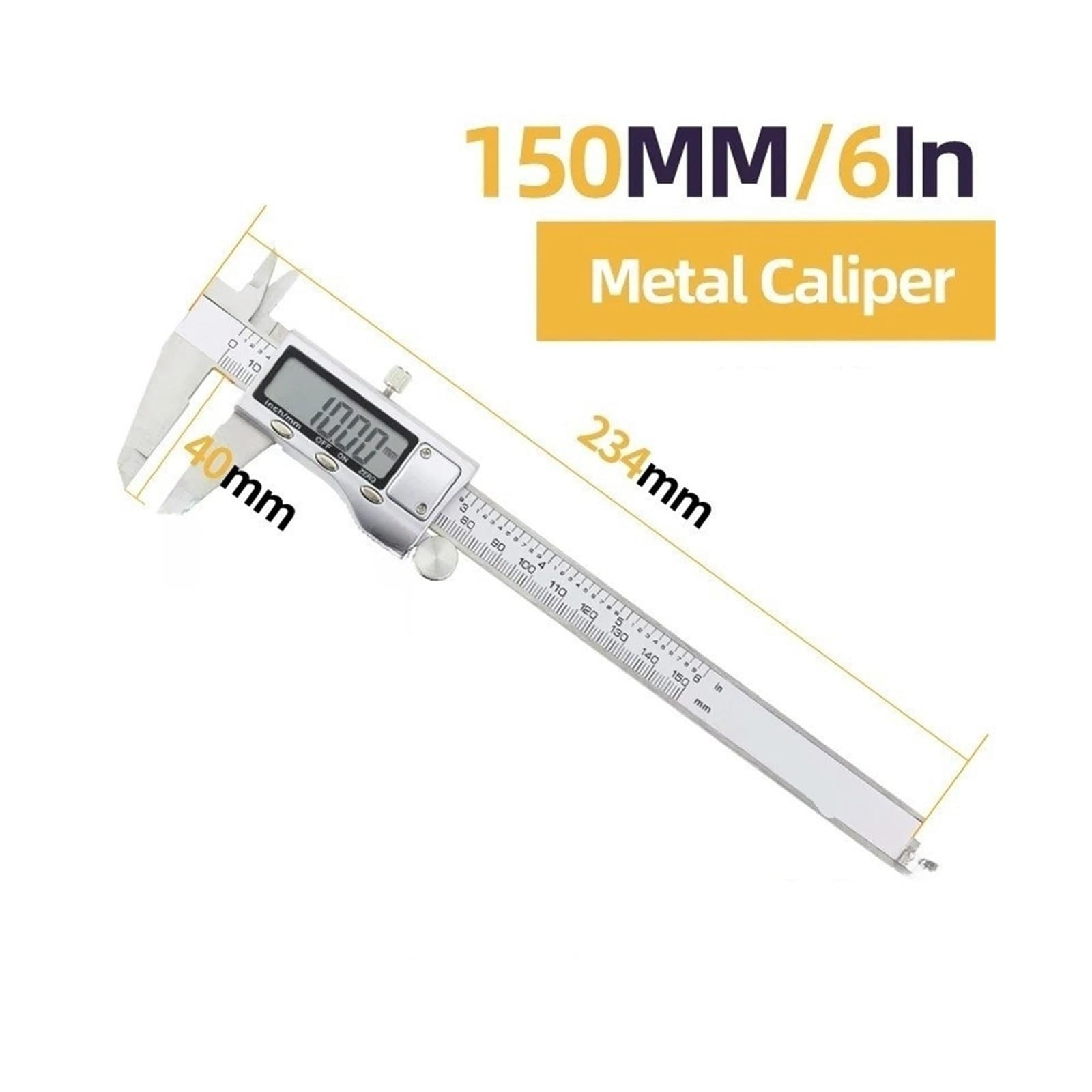 Calibro digitale Calibro a corsoio digitale in acciaio inossidabile Strumenti di misurazione della profondità(Metal Caliper)