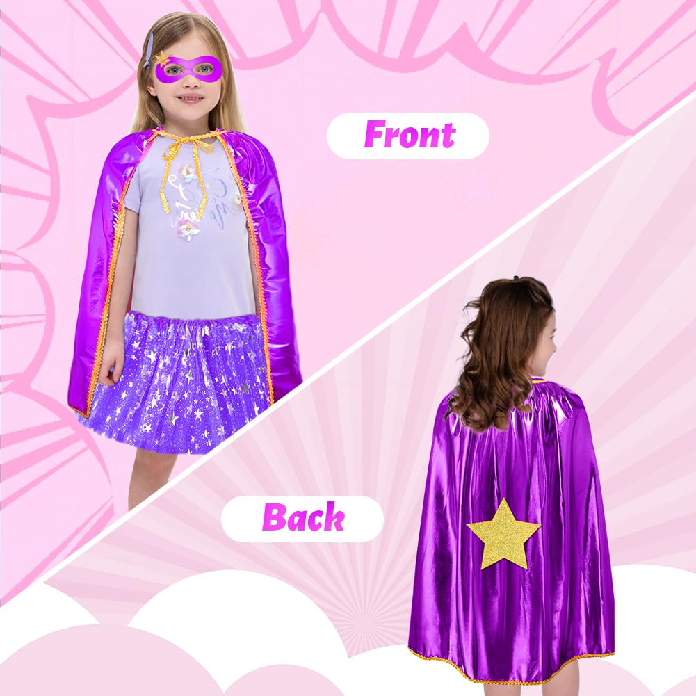 AUYAO Cape Fünfzackiger Stern Costume 3Pcs Doppelseitiges Umhang