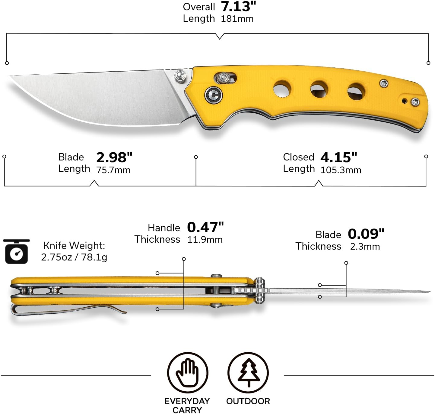 CIVIVI Noctis Pocket Knife C24020C-2