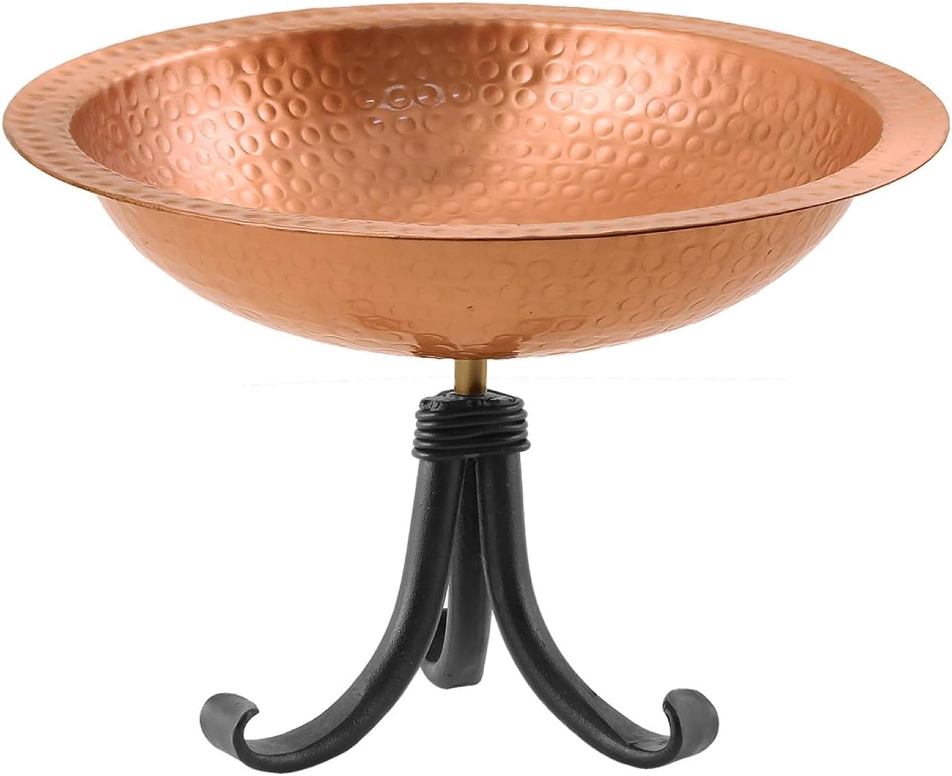 Hammered Solid Copper Birdbath- Tripod Stand