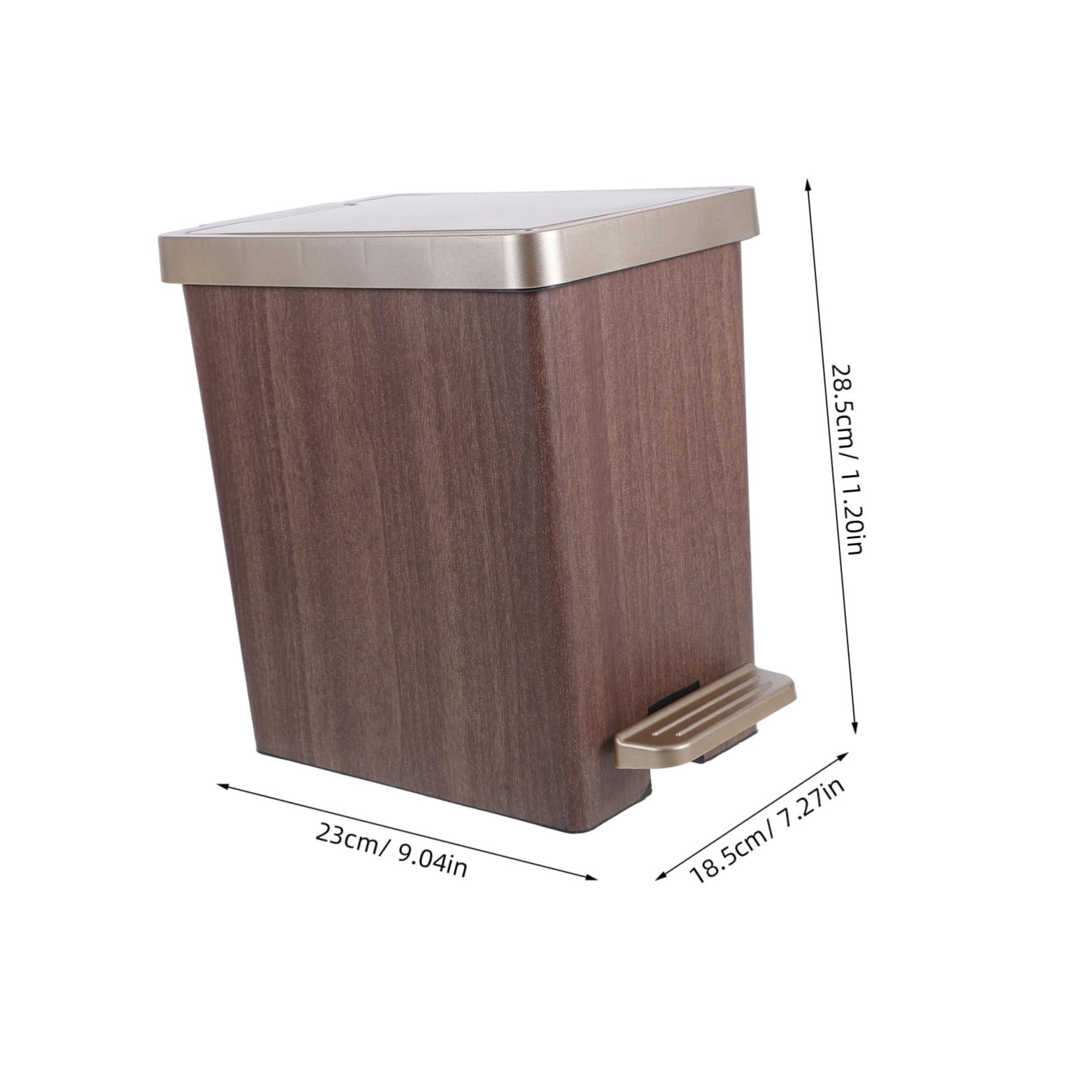 Bote de Basura de Plástico Rectangular para Baño y Dormitorio Elegante | Tapa, Diseño Sofisticado, Compacto y Discreto, Fiable, Resistente Deformación, Práctico y Duradero