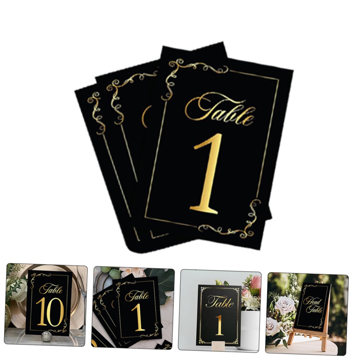 5 Sätze Tischnummern Karten Schwarze Goldfolie Tischkarten Für Hochzeiten Geburtstagsfeiern Und Veranstaltungen Wiederverwendbare Platzkarten Tischdeko 30 Stück * 5