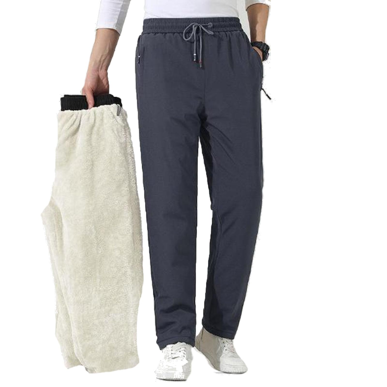 Pantalones de Entrenamiento de Polar de Cordero, cálidos, Resistentes al Viento y de Invierno para Hombre