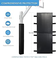 Vista 2 de Katop Acolchado cuadrado para bastón de baloncesto para poste de 4 x 4, 5 x 5, 6 x 6 pulgadas, almohadilla de baloncesto duradera de 6 pies de alto