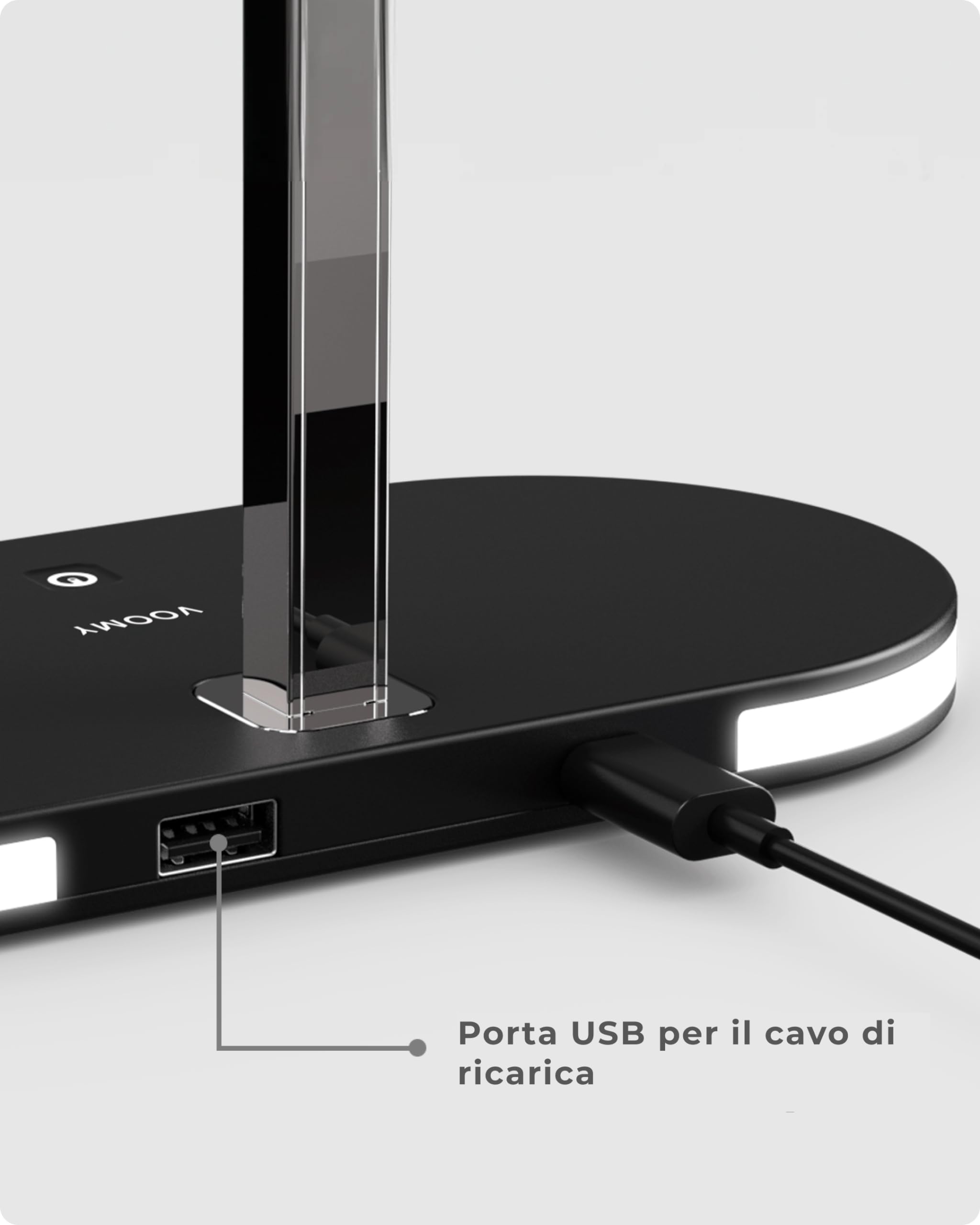 VOOMY Stazione di Ricarica Wireless 3-in-1 VOOMY Qi 15W per iPhone 13, Apple Watch 8/9/Ultra 2/SE, AirPods Pro/Max/3/2 - con Luce LED e Porta USB-A, Certificazione CE-ROHS, Schwarz