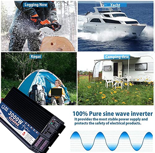 Inversor de onda senoidal pura 3000w 4000w 5000w inversor de potência para conversor de carro dc 12v