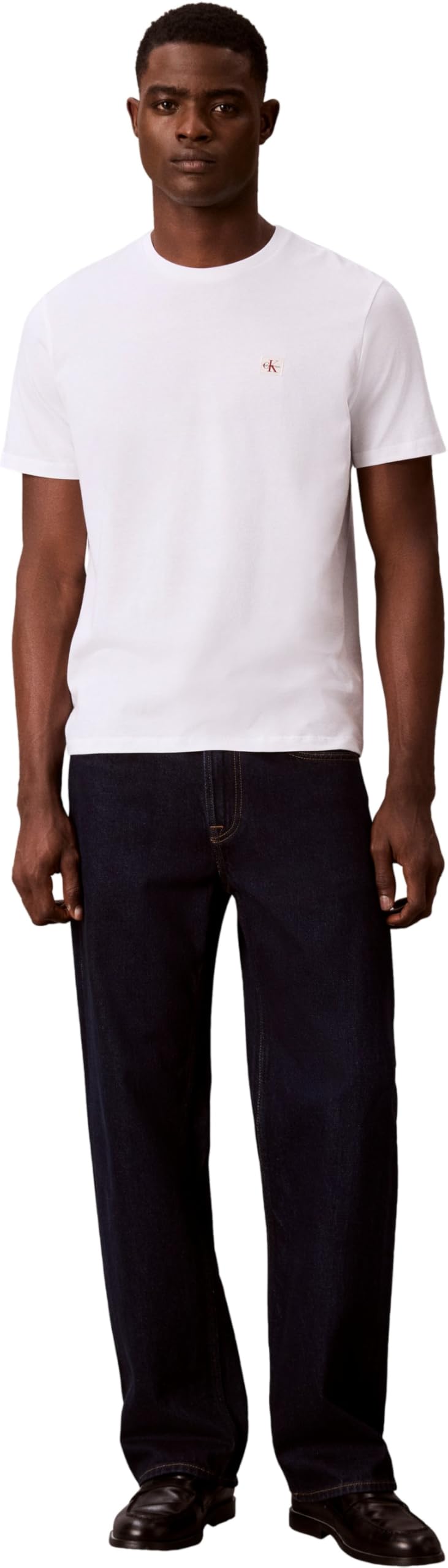 Calvin Klein Męska koszulka SS Badge TEE 2PK LV04RD248G, Multi (Maritime Navy/Bright White), S, Multi (morski granatowy/jasny biały), S