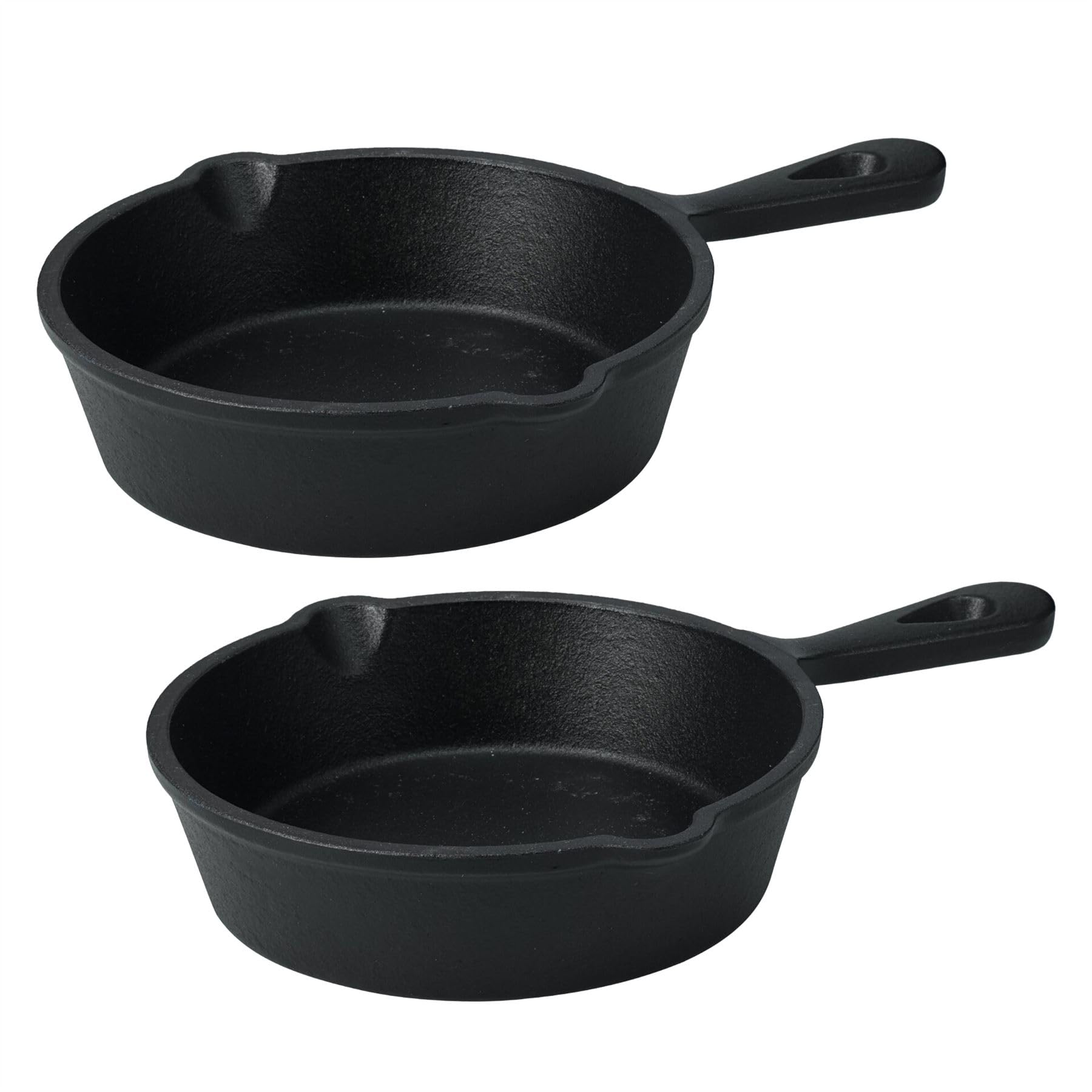Carousel Home Set of 2 Cast Iron Tapas Pans, 12cm Mini Frying Pan Skillets with Pouring Spouts, Oven to Table Mini Cast Iron Dishes