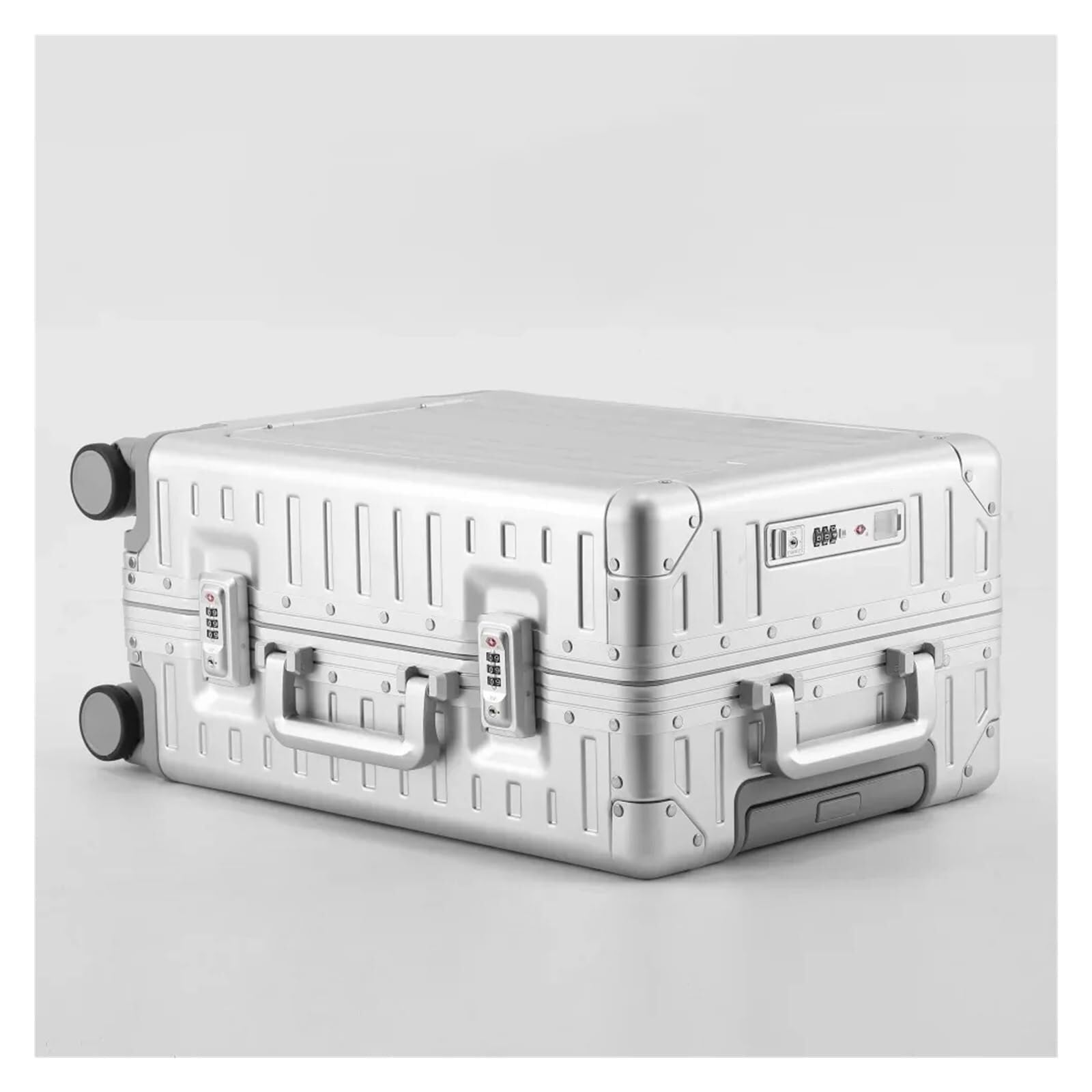 Maleta de equipaje de aluminio y magnesio, práctica maleta con ruedas