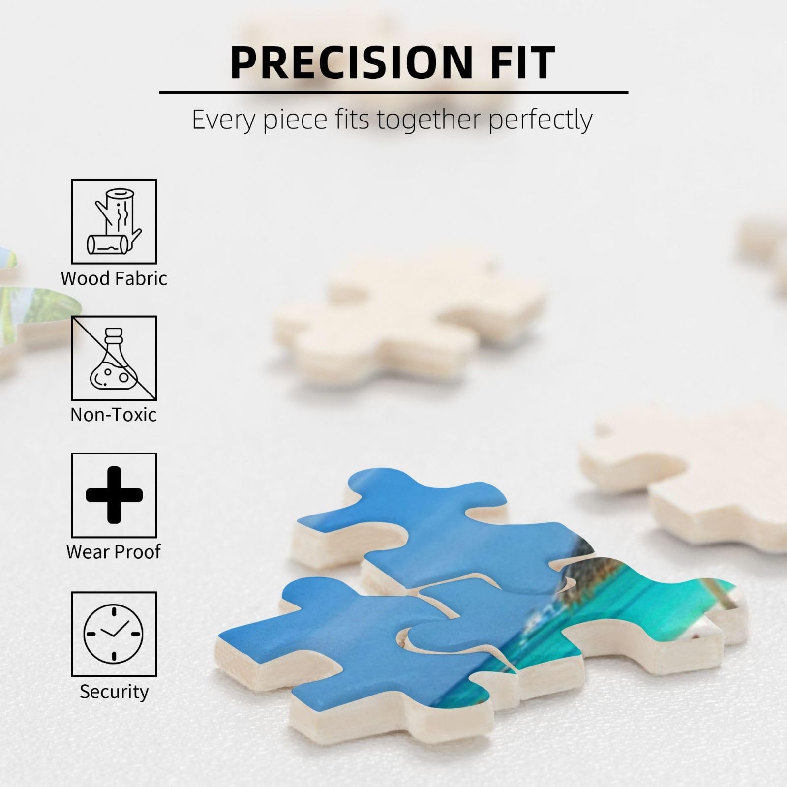 Gioco di puzzle per adulti, puzzle impegnativi, puzzle da 1000 pezzi, paesaggio marino con spiaggia