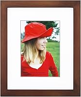 Vista 57 de RPJC - Marco de fotos de 4 x 4 pulgadas hecho de madera maciza con vidrio de alta definición para montaje en pared, acabado en madera flotante