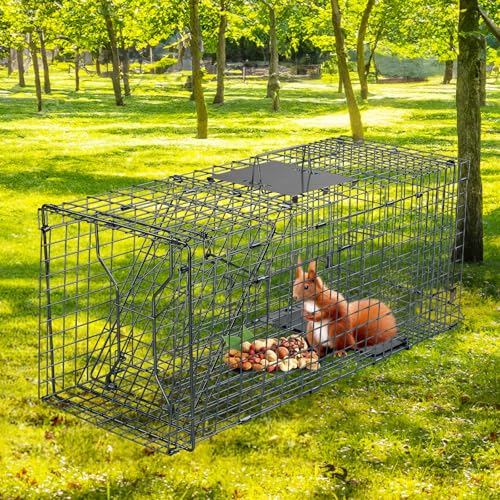Bonnlo Animal Trap Cage, Humane Rat Traps – Single-Door Live Catch for Rats, Squirrels, Cats & Fox-Sized Pests, Indoor/Outdoor Releasing, 78 * 29 * 32 cm,Black - Image 5